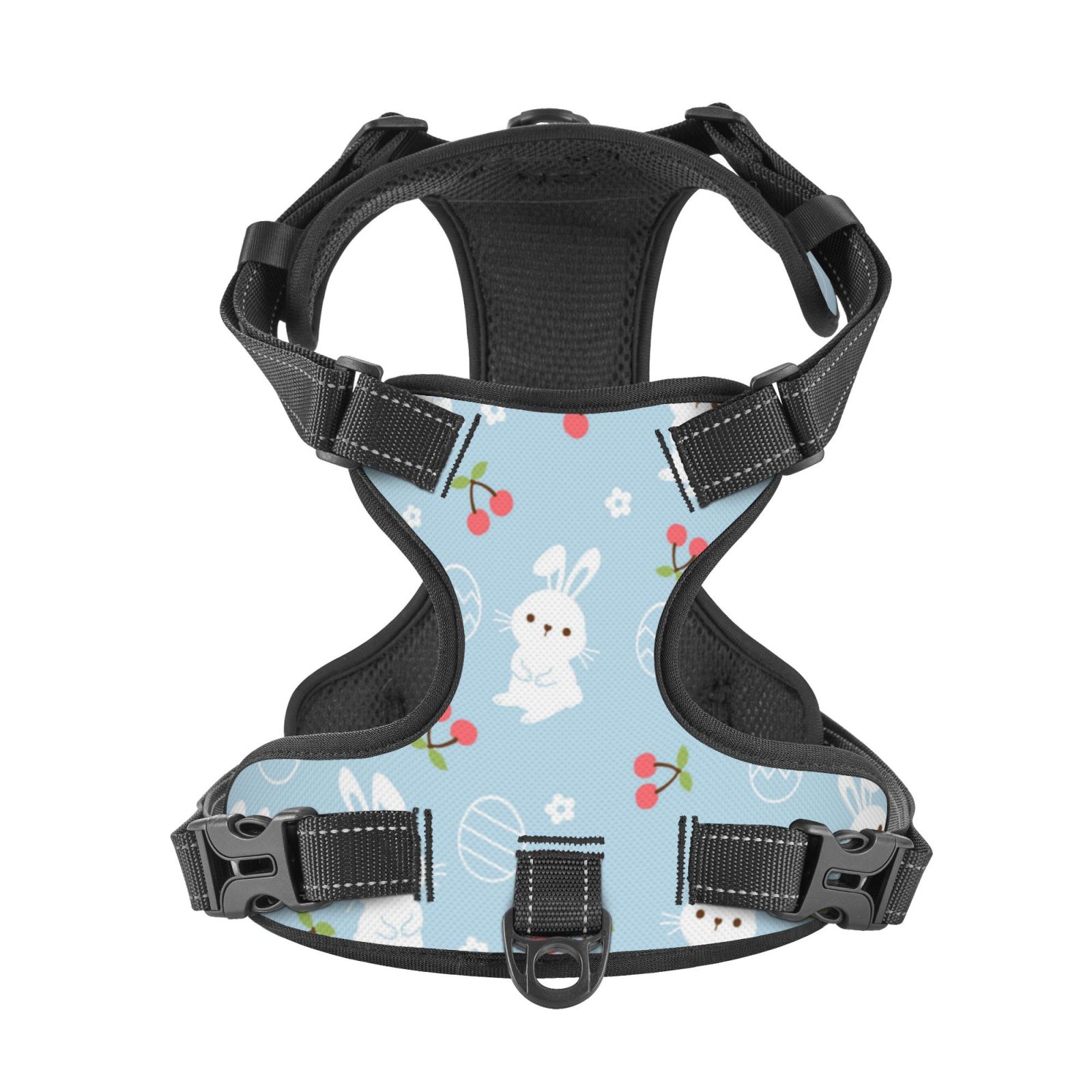 Kdxio Easter Rabbit Print No Pull Dog Harness Adjustable Reflective Oxford Easy Control Medium Large Dog Harness for Training and Everyday-Small