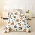 thumbnail image 2 of Castle Fairy Cute Fox Bear Monkey Zebra Twin Duvet Cover,Happy Camping Animal Twin Bedding,Off White Green,Reversible,2pcs,No Comforter,1 Duvet Cover and 1 Pillowcase, 2 of 6