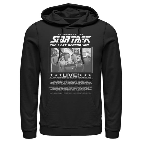 Men's Star Trek: The Next Generation Concert Poster Pull Over Hoodie Black X Large
