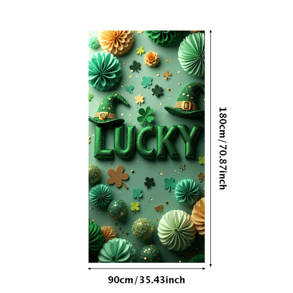 LUUFILx St Patricks Day Backdrop Banner Shamrock Decorations Irish Luck Party Background Flower Props Green Hat Festival Decor Gift Events Photography