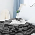 thumbnail image 3 of Unique Bargains Flannel Fleece Plush Throw Bed Soft Blanket Dark Gray 91" x 91", 3 of 7