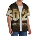thumbnail image 2 of KLL Happy New Year 2025 E Print Men's Shirt Short Sleeve Button Down Summer Cuba Beach Shirts- 4X-Large, 2 of 5