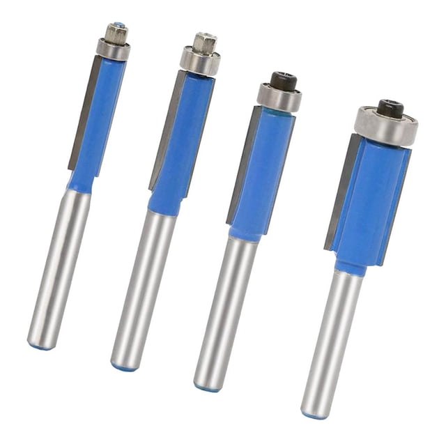 de Brocas de Ajuste de 4 Piezas Brocas de Enrutador de Vástago de 1/4 `` con Borde de Corte Azul con Punta de de shamjiam Broca de enrutador recto