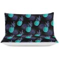 thumbnail image 3 of HAHDAXIA Pineapple Pattern Fruit Bedding Solid Comforter Set for All Seasons,3 Pieces(1 Comforter+2 Pillowcases),Soft Microfiber Bedding Set Queen(90"x90"), 3 of 7