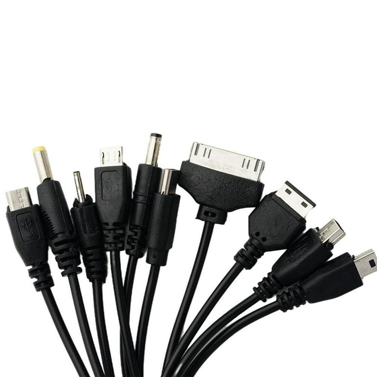 Qisuw 20CM 10 in 1 USB Phone Charger Cable USB To Multi Plug Phone