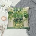 thumbnail image 2 of Leisuo  Lucky Clover Shamrocks Throw Pillow Cover Spring pillows Decorative Throw Pillow Covers Watercolor Clovers Mason Jar Pillow Case Farmhouse Green Leaves Couch Cushion Case for Sofa, 2 of 5