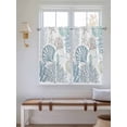 thumbnail image 5 of Light Blue Teal Coastal Kitchen Curtains 45 Inches length, Summer Beach Coral Shell Ocean Window Treatment Curtain Drapes, Lightweight Window Panels for Living Room Bedroom, 52"x45", 2 Panels, 5 of 7