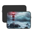 thumbnail image 3 of Bingfone Lighthouse In A Stormy Sea Laptop Sleeve Case 13 Inch, 360° Protective Computer Carrying Bag, 3 of 9