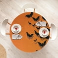 thumbnail image 3 of Ambesonne Halloween Fitted Round Tablecloth, Flying Bats Spooky Simple, 40"- 44" Diameter, Orange and Charcoal Grey, 3 of 4