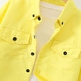thumbnail image 6 of WAVSUF Boys Button Down Shirt with Chest Pocket Collar Neck Long Sleeve Fall Comfort Trendy Coat Yellow 7-8, 6 of 8