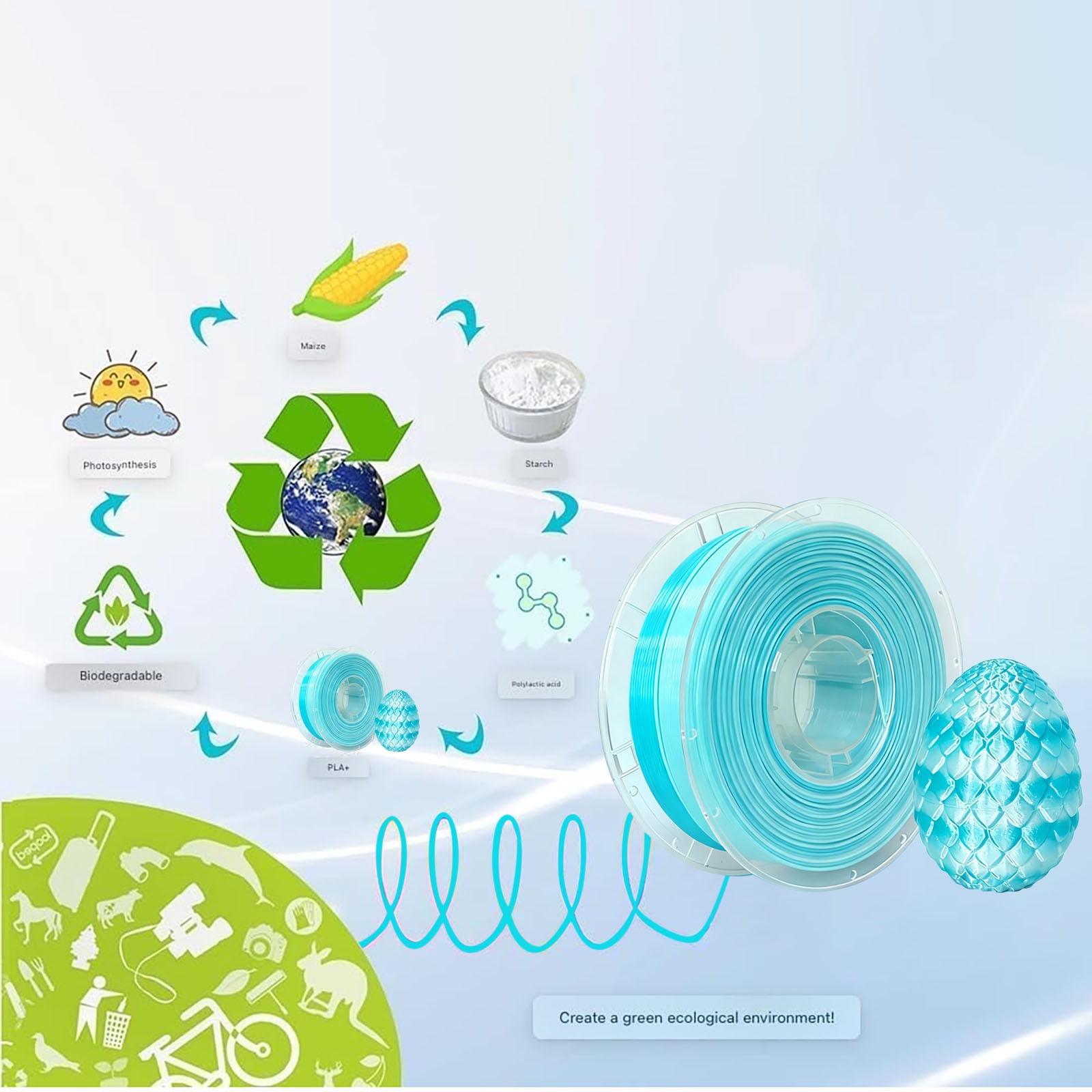 PLA 3D Printer Filament PLA Filament 1.75Mm,Neatly Wound 3D Printing Filament 1.75Mm,Dimensional Accuracy +/- 0.03 Mm, Fit Most Fdm 3D Printers,3D Printer Accessories,3D Printing Accessories