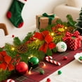 thumbnail image 2 of Ataucjin 6 FT Christmas Garland with 20 Led Lights, Artificial Christmas Garland with Pine Cones, Red Berries & Bows, Xmas Decoration for Indoor Outdoor Mantle Stairs Fireplace, 2 of 6