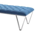 thumbnail image 3 of Armen Living Serene Tufted Fabric & Metal Bench in Blue/Brushed Silver, 3 of 3