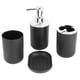 thumbnail image 5 of JUEGO DE BAÑO, JUEGO DE ACESORIOS DE BAÑO, Gran Capacidad 4 piezas/set Suave Con Platón de Jabón y Dispensador de locio Negro para la Sala de Estar Baño Baño, 5 of 7