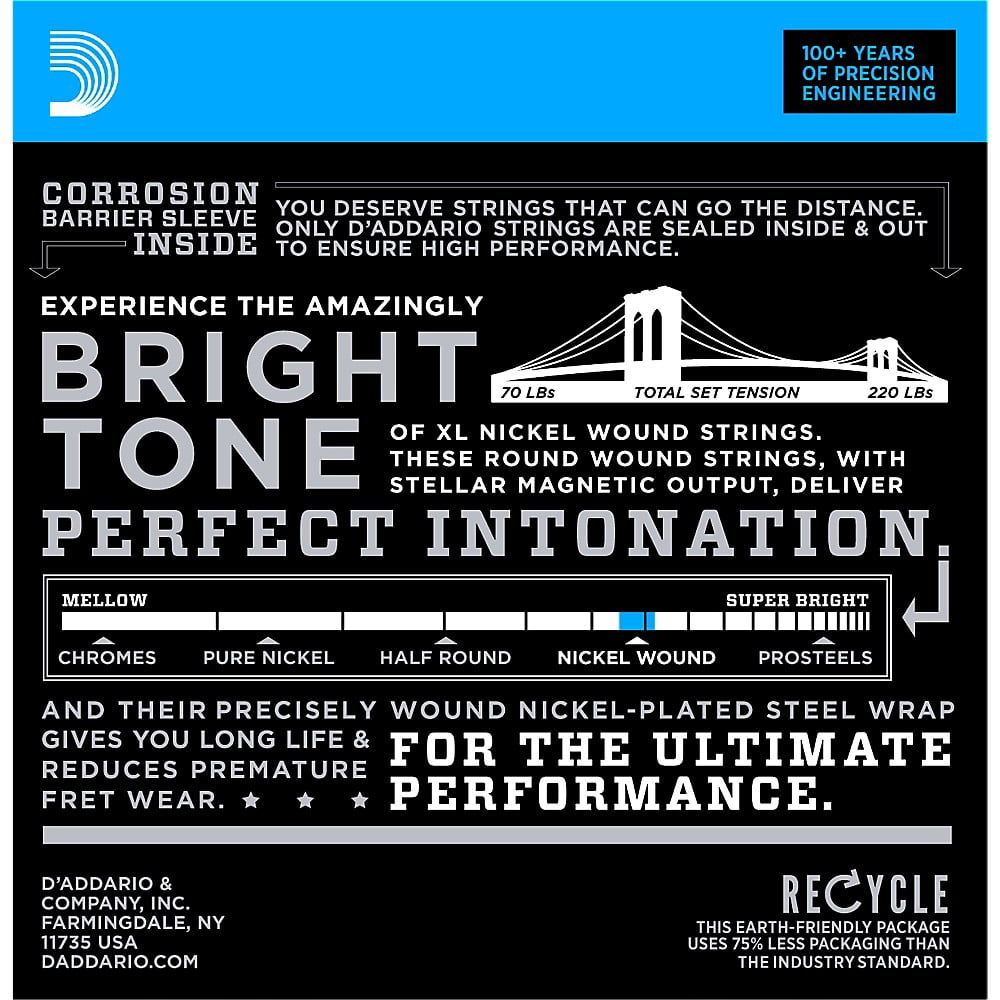 D'Addario EXL120-3D Nickel Wound Electric Guitar Strings, Super Light, 09-42, 3 Sets