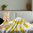 thumbnail image 3 of Sun Soft Flannel Fleece Throw Blanket, Childish Doodle Style Sun Circle and Rays Burst Beams Nature Hot Summertime, Cozy Plush for Indoor and Outdoor Use, 50" x 70", Yellow White, by Ambesonne, 3 of 5
