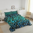 thumbnail image 2 of Erosebridal Cheetah Print Comforter Set Full,Leopard Bedding for Adult,Romantic Blue Black Leopard Print Comforter Sets,Bed Sets with 2 Pillowcases Lightweight Warm, 2 of 5