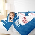 thumbnail image 4 of Feelyou Cartoon Baseball Athlete Queen Comforter Set for Boys, Blue Stripes Bedding Sets, Ball Sports Theme Reversible Bedding Comforter Set, Breathable Home Decor, 3-Piece, 4 of 8