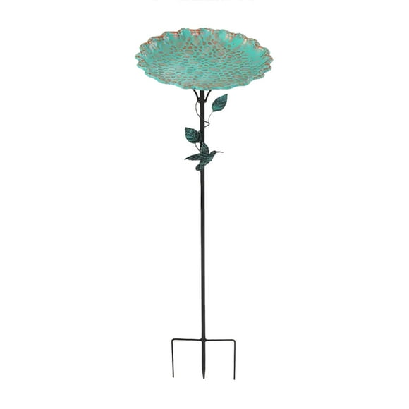 Elegant Freestanding Garden Bird Bath and Feeder with Stable Metal Base for Outdoor Wild Bird