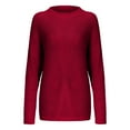 thumbnail image 5 of larppty Oversized Sweaters for Women Trendy Chunky Batwing Long Sleeve Casual Crewneck Ribbed Pullover Tunic Sweater (Red, M), 5 of 5
