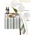 thumbnail image 3 of Sage Green Stripe Tablecloth Rectangle Table Cloth 60x102, Waterproof Tablecloth Outdoor Table Cloth, Geometric Grey White Vertical Striped Washable Table Cover for Kitchen Dinning Party, 3 of 8