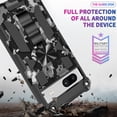 thumbnail image 3 of Camouflage Case for Google Pixel 7a with Metal Kickstand, Camo Phone Cover Built-in 360° Rotate Ring Stand Case for Google Pixel 7a MC Black, 3 of 12