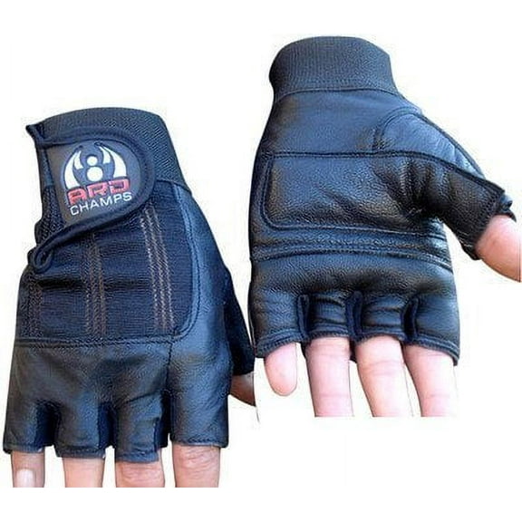 ARD-Champs Leather Weight Lifting Gloves Padded Gym Body Building Fitness Bodybuilding (Small)