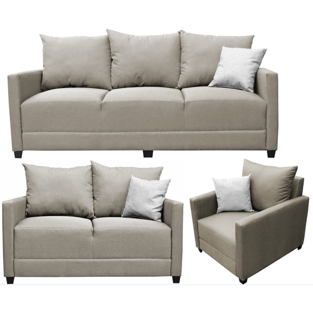 Sala Modular 3-2-1 El Bazar Store Atlanta Lino Beige Sofa Love seat silón