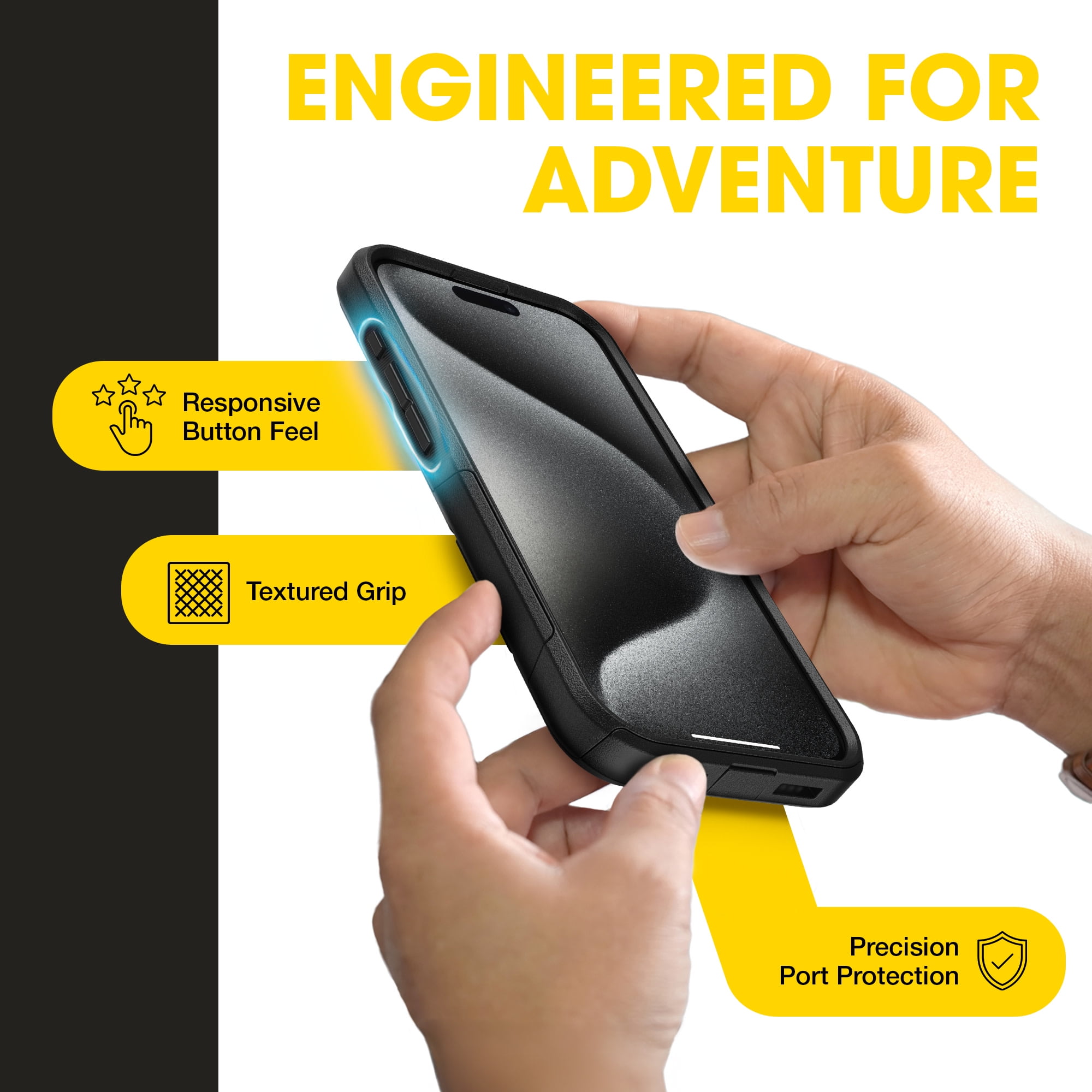 OtterBox iPhone 15 Pro Commuter Series Case - MagSafe Edition - Black, Slim & Tough, Pocket-Friendly, with Port Protection