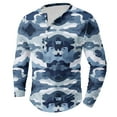 thumbnail image 2 of Mens Crewneck Sweatshirt Camouflage Printing Plus Size Button Long Sleeve Casual Blouse Shirts, 2 of 4