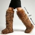 thumbnail image 5 of Women's Fuzzy Fur Knee High Boots Comfort Flat Sole Warm Long Boots Winter Soft Furry Over The Knee Boots, 5 of 5