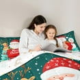 thumbnail image 5 of jejeloiu Merry Christmas Queen Comforter Set,Kawaii Xmas Snowman Bedding Sets,Cartoon Santa Claus Bedding Comforter Set For Girls Kids,Luxury Bedroom Decor Reversible,3pcs, 5 of 8