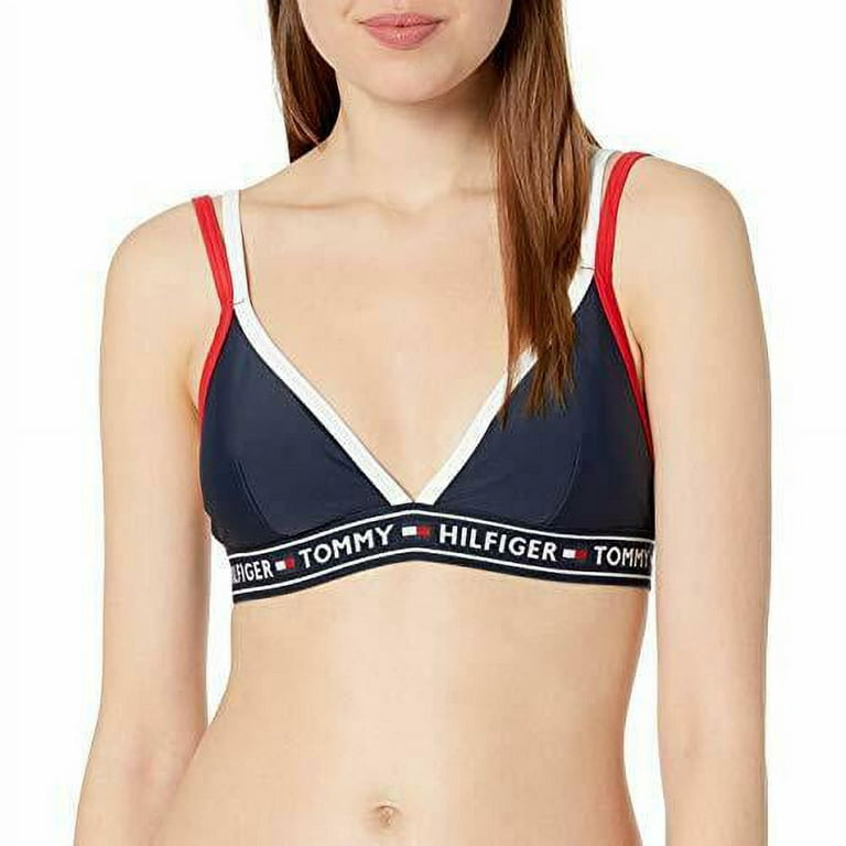 Tommy Hilfiger SKY CAPTAIN Logo Double Strap Bikini Swim Top, US X