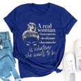 thumbnail image 2 of Camiseta de manga corta con estampado de letras y cuello redondo suelto a la moda de verano para mujer Pompotops  hfajkhk133950, 2 of 4