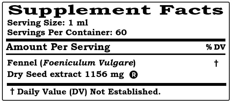 Fennel (Foeniculum Vulgare) Dry Seed ALCOHOL-FREE Liquid Extract. Expertly Extracted by Trusted HawaiiPharm Brand. Absolutely Natural. Proudly made in USA. Glycerite 2 Fl.Oz