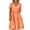 Orange, variant on Homenesgenics Dresses for Women Plus Size Women's Round-Neck Casual Short Sleeve Solid Waisted Layer Chiffon Dresses with Belt Gifts for Women