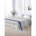 thumbnail image 5 of Gray Stripe Full Size Flat Sheet, Wrinkleproof & Fadeproof Cooling Flat Bed Sheet Only, Modern Abstract Art Navy Blue Striped Rustic Breathable Soft Bedding Top Sheets 81 x 96 Inches, 5 of 8