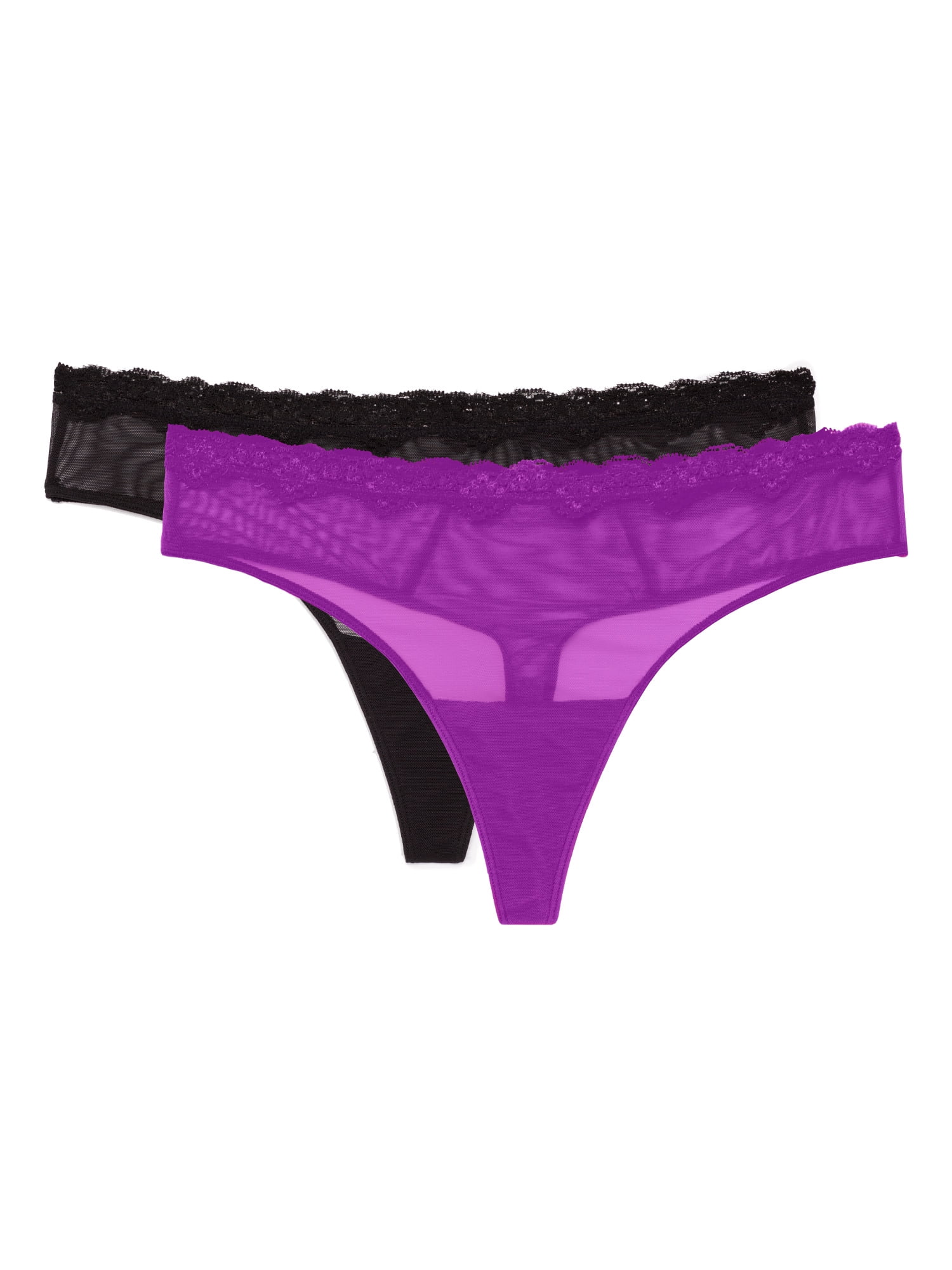 Women's Thongs Underwear Cotton Seamless Thongs for Women Lace Trim Panties 