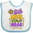 thumbnail image 3 of Inktastic Little Miss Mardi Gras with Crown and Dots Girls Baby Bib, 3 of 4