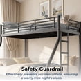 thumbnail image 2 of Kdymod Twin XL over Queen Metal Bunk Bed Set with Stairs & Storage, Heavy Duty Queen Bunk Bed Frame for Adults & Teens, Includes 6" Memory Foam Mattresses, No Box Spring Needed, Black, 2 of 10