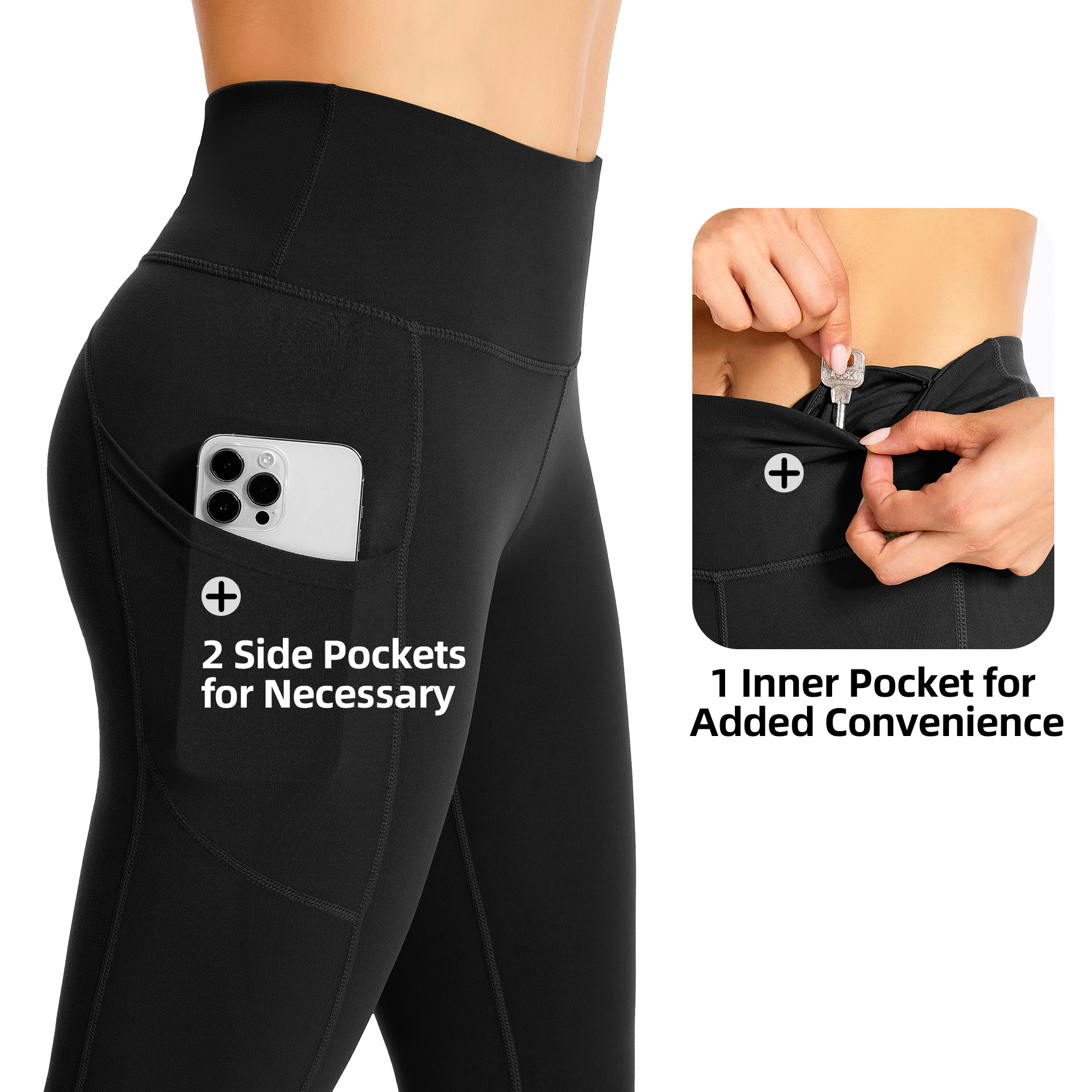 GymCope Women's High Waist Ankle Yoga Leggings with Side Pockets photo 3