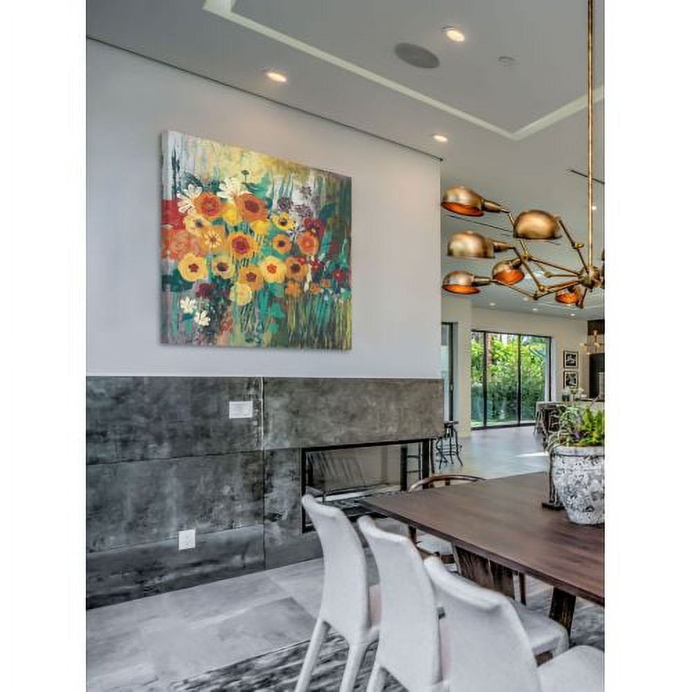 "Floral Frenzy Green I" Painting Print on Wrapped Canvas