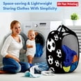thumbnail image 5 of Basketball Print -Up Laundry Hamper, Mesh Foldable Dirty Clothes Basket with Handles for Bedroom and Dorm(E), 5 of 5