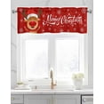 thumbnail image 2 of Red Christmas Elk Linen Curtain Valance for Bedroom/Bathroom/Kitchen/Office/Living/Dining Room Window,Xmas Deer Winter Snowflake Rod Pocket Topper Decorative Cafe Drapes Panel 42"x12", 2 of 6