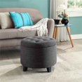 thumbnail image 5 of Convenience Concepts Designs4Comfort Pouf Rond en Tissu Gris, 5 of 5