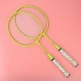 thumbnail image 1 of Badminton Set, 2 Pcs,set Lightweight Iron Alloy Badminton Rackets with 2 Badminton Rackets for Beginner Student Training, Yellow,Green,Orange 8.2" X 21"., 1 of 8