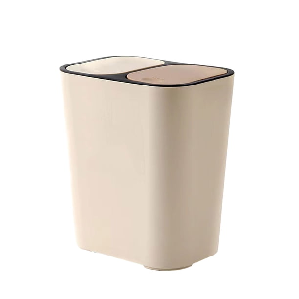 Contenedor de basura Moyic Doble compartimento Reciclaje doméstico Albaricoque 29x21x33cm