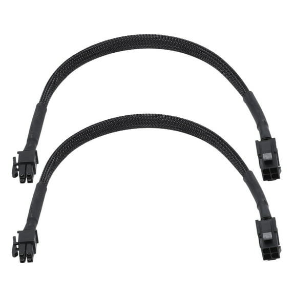 2X Sleeved ATX 4 Pin P4 Male to Female CPU Power Extension Cable Black