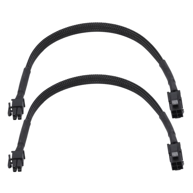 2X Câble d'Extension d'Alimentation ATX 4 Broches P4 Mâle vers ATX P4 Femelle Noir