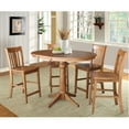 thumbnail image 4 of 36" Round Solid Wood Extension Dining Table with 4 San Remo Stools in Distressed Oak by International Concepts, 4 of 4